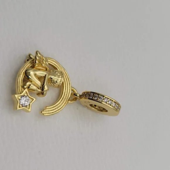 Pandora 18k Shine Angel and Shooting Star Pendant Charm #768483C01 - Picture 3 of 6